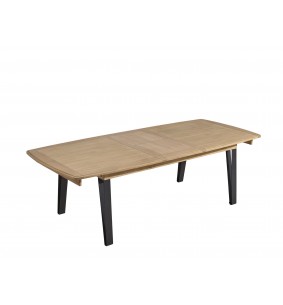 RAFFINE - Table pieds en métal 2 allonges de 46 cm existe...