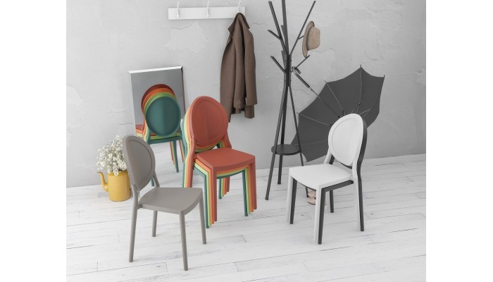 EON - Chaise en polypropylène empilable en 7...