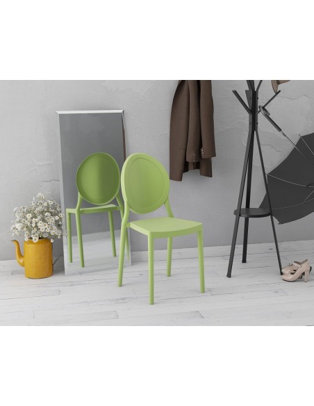EON - Chaise en polypropylène empilable en 7 coloris