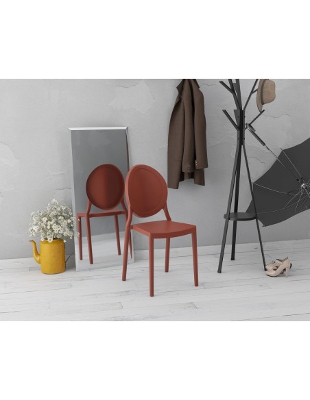EON - Chaise en polypropylène empilable en 7 coloris