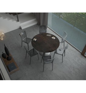 UNA - Table de repas extensible deux allonges intégrées... 2