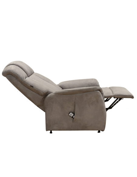 ENGIE - Fauteuil relax et releveur bi-moteurs tissu microfibre