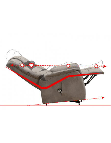 ENGIE - Fauteuil relax et releveur bi-moteurs tissu microfibre