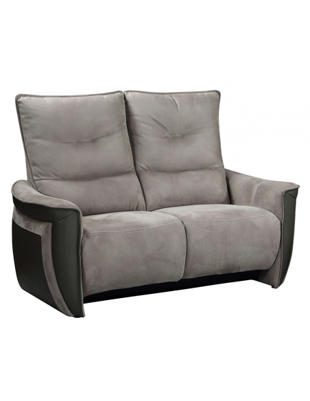 APOLLON - Canapé 2 places fixes tissu microfibre et PVC
