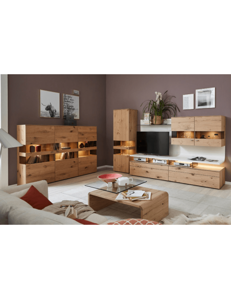 TREVISE - Table basse avec 1 plateau en verre