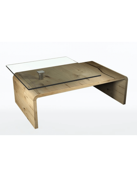 TREVISE - Table basse avec 1 plateau en verre