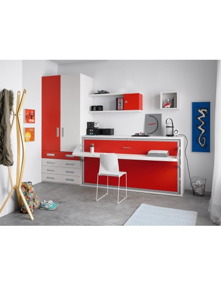 SOON - Ensemble armoire et lit rabattable couchage 190x90 cm