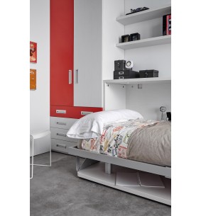 SOON - Ensemble armoire et lit rabattable couchage 190x90 cm 2