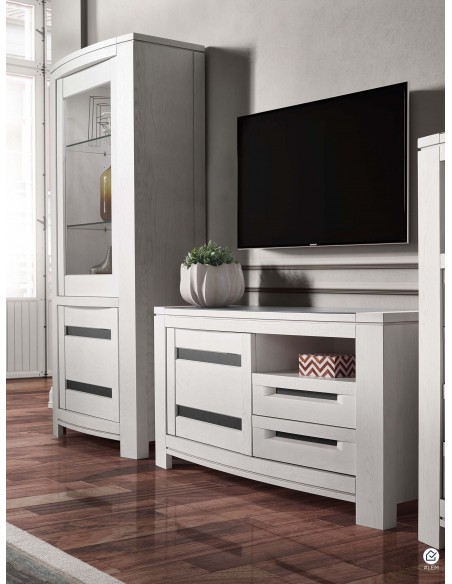NESS - Meuble TV une porte deux tiroirs