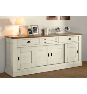 CANTIQUE - Enfilade 4 portes coulissantes 3 tiroirs