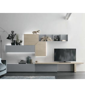 Composition TV Sella avec étagères et rangements
