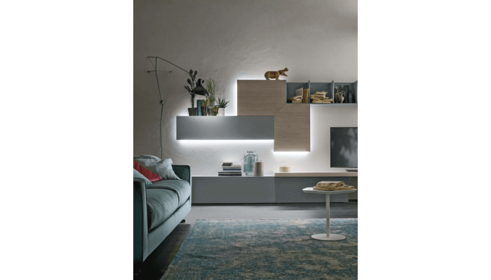 Composition TV Sella avec étagères et rangements