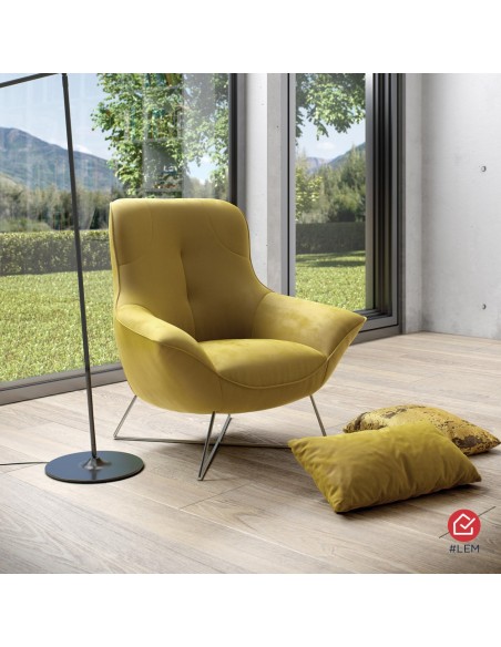 Fauteuil design Ico en tissu