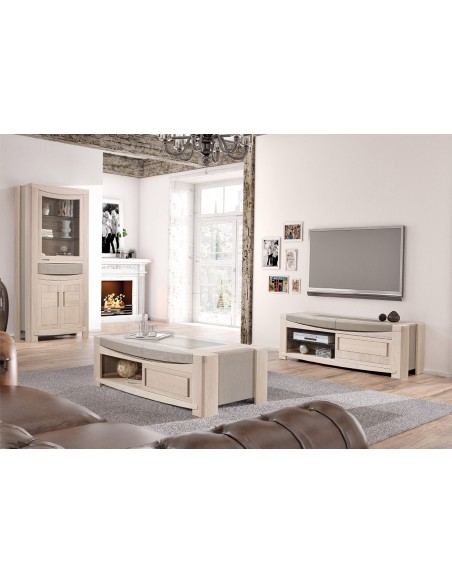TOURAINE - Table basse 2 portes coulissantes 2 tiroirs