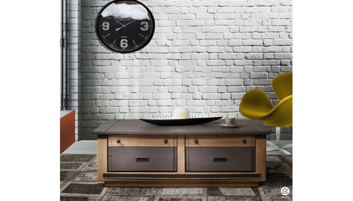 ANGEL - Table basse 2 tiroirs va et vient en...